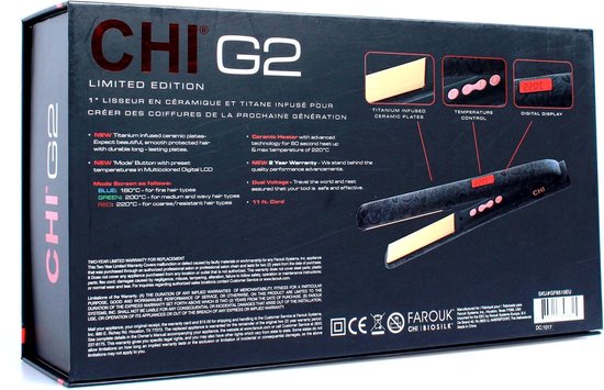 CHI G2 - zwart met print - Stijltang - Limited Edition | bol.com