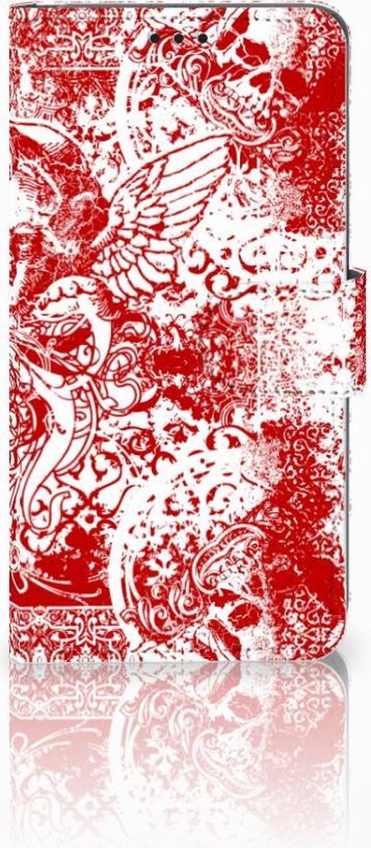 Telefoonhoesje met Naam Samsung Galaxy S10 Angel Skull Rood