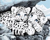 Schilderen op nummer 2 witte tijgers
