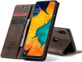 CASEME Samsung Galaxy A40 Retro Wallet Hoesje - Coffee