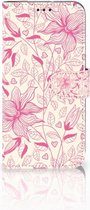 Motorola Moto G7 | G7 Plus Uniek Bookcase Hoesje Pink Flowers