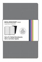 Moleskine Set of 2 Volant Notebooks Ruled Grey Pocket