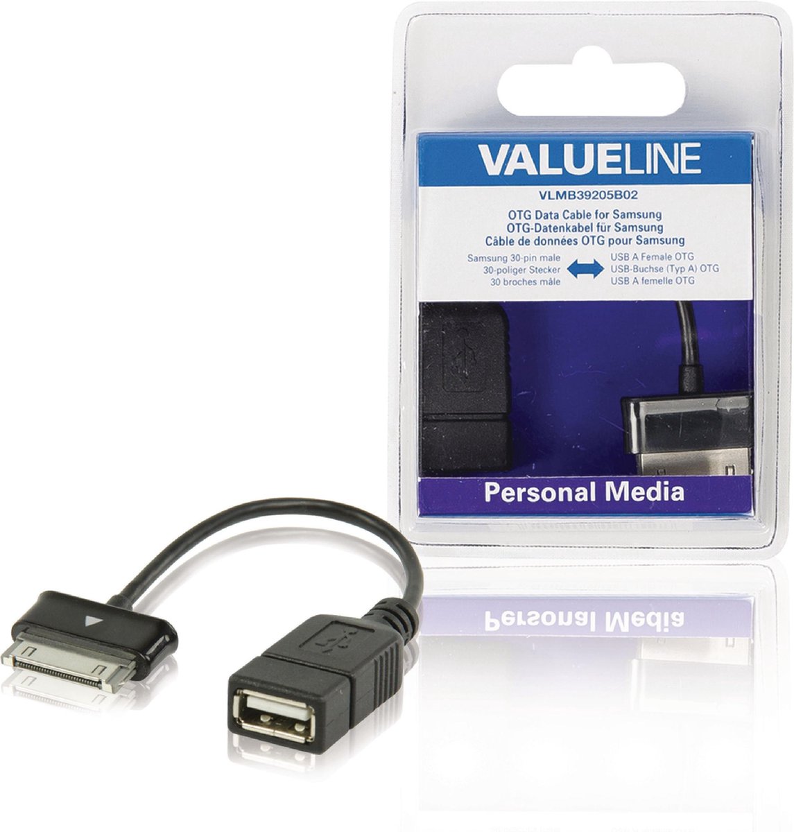 Data en Oplaadkabel Samsung 30-Pins Male - USB A Female 0.20 m Zwart