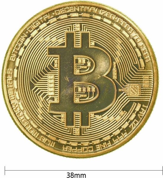 Goudkleurige Bitcoin Souvenir Verzamelaars Munt