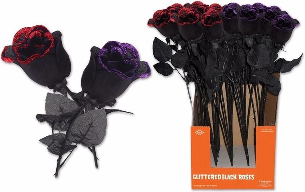Afbeelding van product Merkloos / Sans marque  Halloween - Halloween kunst roos zwart met paars
