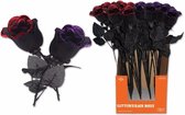 Halloween - Halloween kunst roos zwart met paars