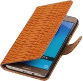 Bruin Slang booktype cover hoesje voor Samsung Galaxy J5 2016