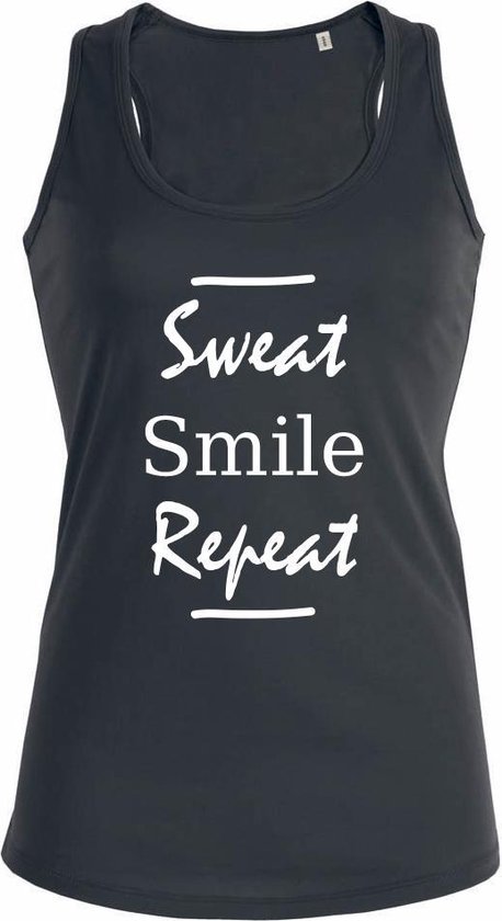 Sweat Smile Repeat dames sport shirt / hemd / top / tanktop - maat XL