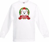 Kerst sweater voor kinderen met ijsbeer print - wit - jongens en meisjes sweater 12-13 jaar (152/164)