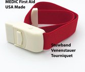 MEDIC First Aid Stuwband | Rood | USA Made | EHBO | First Aid Kit |Stuwband voor artsenpraktijken en ziekenhuizen | Rode stuwband voor bloedafname