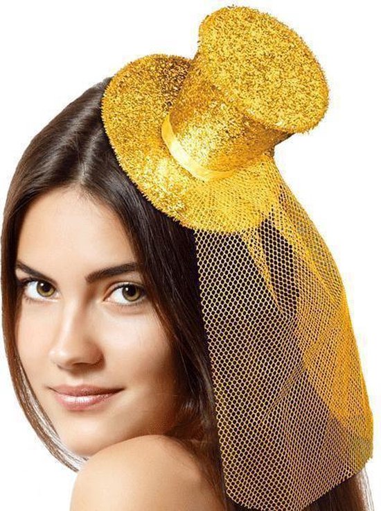 bord hoogte Brawl Mini hoge hoed op diadeem goud | bol.com