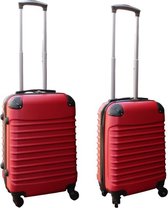 Travelerz kofferset 2 delig ABS handbagage koffers - met cijferslot - 27 en 39 liter - rood