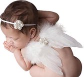Newborn engelen vleugels |wings | fotoshoot newborn | engelenvleugels + haarband parel