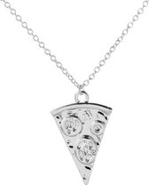 24/7 Jewelry Collection Pizzapunt Ketting - Pizza - Zilverkleurig