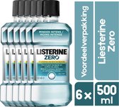 Listerine Zero 6 x 500ml Mondwater | Mondspoelmiddel | XXL Voordeelverpakking | Megabox | Langdurige frisse adem | Werkt tegen tandplak | Tandvlees verzorging | Voordeelpakket | Volledige tan