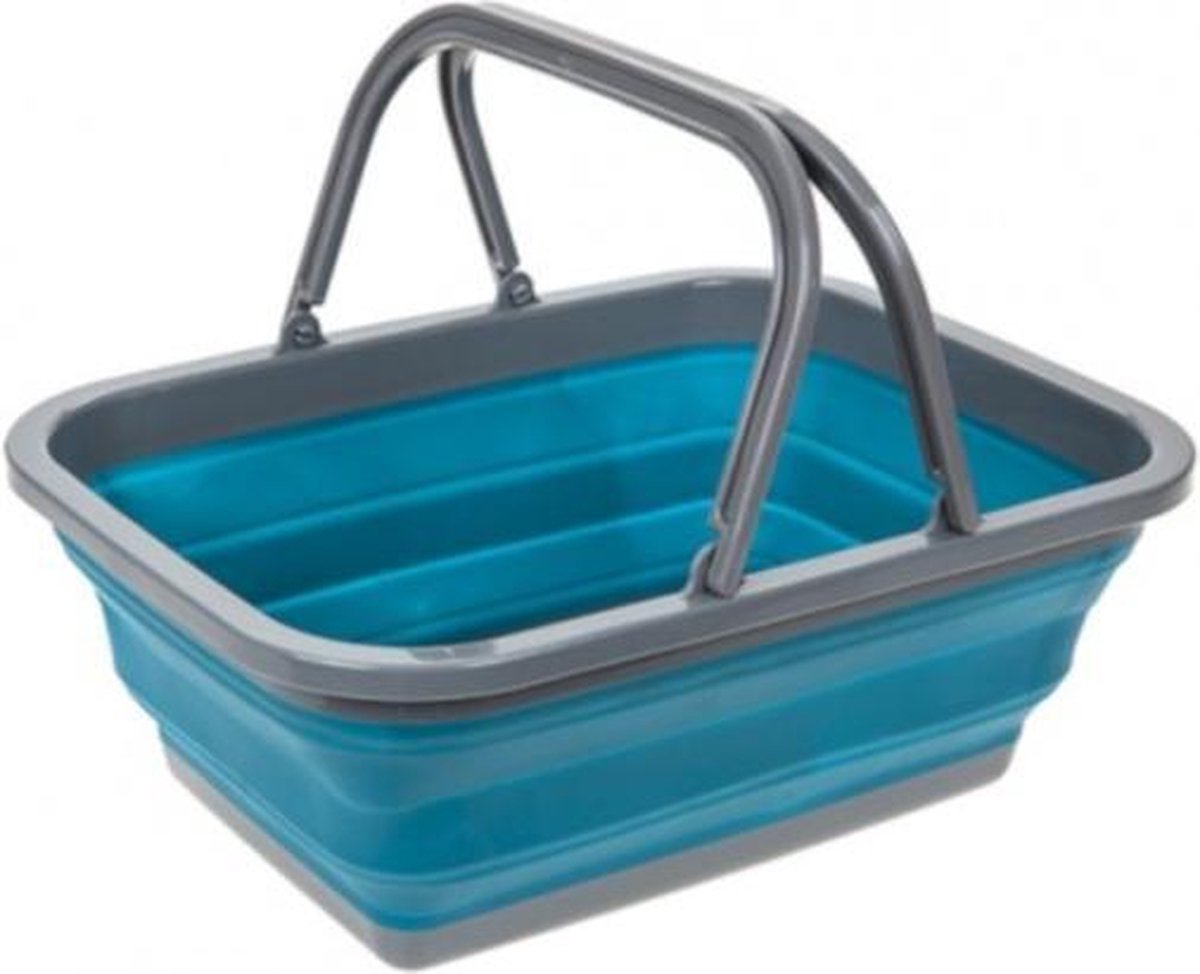 Summit - Opvouwbare Picknickmand - Emmer - 17,5 Liter - Blauw/grijs