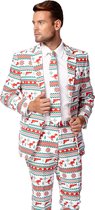 OppoSuits Gangstaclaus - Heren Kostuum - Wit - Kerstpak - Maat 60