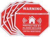 5 stuks security - warning stickers