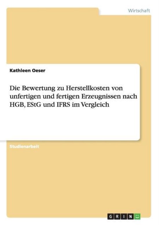 Die Bewertung zu Herstellkosten von unfertigen und fertigen ...