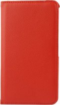 360 graden draaiend Litchi structuur lederen hoesje met houder voor Samsung Galaxy Tab 4 7.0 / SM-T230 (rood)