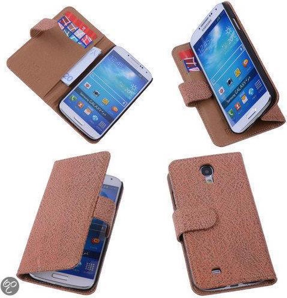 BestCases Glamour Gold Samsung Galaxy S4 Echt Leer Wallet Case