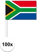 100x Zuid Afrikaanse zwaaivlaggetjes 12 x 24 cm