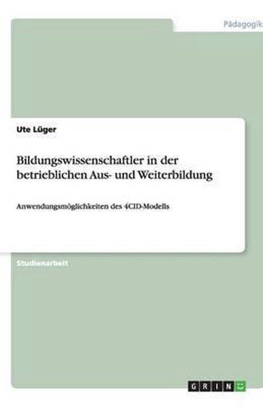Bildungswissenschaftler in der betrieblichen Aus- und Weiter ... - cover