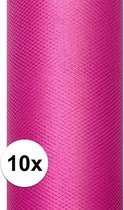 10x rollen tule stof roze 0,15 x 9 meter