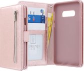 Samsung Galaxy S10e Bookcase hoesje - CaseBoutique - Effen Rose goud - Kunstleer - Met Rits Vakje Muntvakje