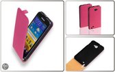 LELYCASE Flip Case Lederen Hoesje Samsung Galaxy Note Pink