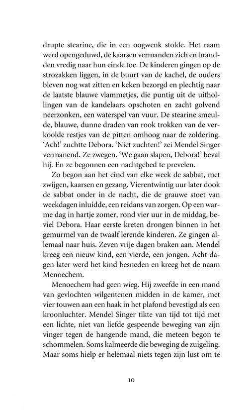 Pagina uit een boek met tekst over Debora en Mendel Singer, met paginanummer 10.