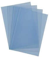 Schutbladen glass A4 -200 micron transparant / blauw