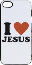 Iphone 5 mobiele telefoonhoesje (opdruk "I love Jesus"