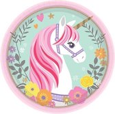 Bord Magical Unicorn - Eenhoorn 18cm 8 stuks