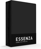 Essenza Dubbele Split Hoeslaken Premium Percale Zwart-180 x 200 cm
