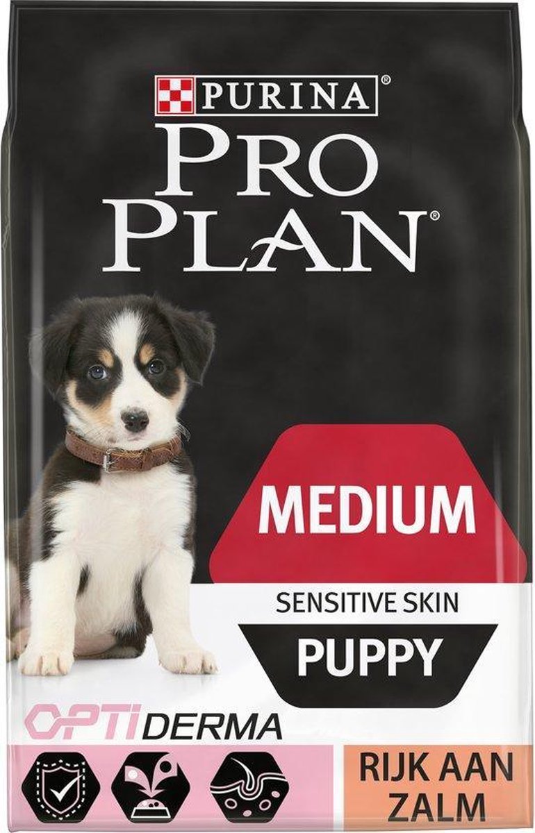 Pro Plan Medium Puppy Sensitive Skin - Opti Derma Saumon - 3kg | bol.com