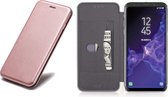 Samsung Galaxy S9 Plus - Lederen Wallet Hoesje Roze / Roségoud met Siliconen Houder - Portemonee Hoesje