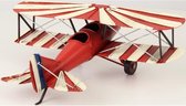 MadDeco - Dubbeldekker blikken vliegtuig WWI rood wit van blik