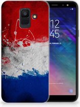 Geschikt voor Samsung Galaxy A6 (2018) Uniek TPU Hoesje Nederlandse Vlag