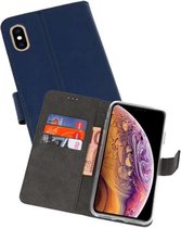 Booktype Telefoonhoesjes - Bookcase Hoesje - Wallet Case -  Geschikt voor iPhone XS Max - Navy