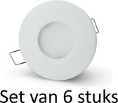 Dimbare GU10 LED badkamer inbouwspot | Extra warm wit | Wit rond | Set van 6 stuks Met Philips LED lamp