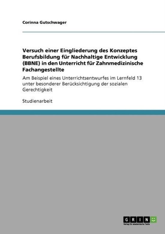 Versuch einer Eingliederung des Konzeptes Berufsbildung fur  ... - cover