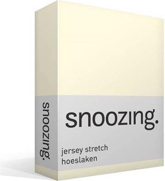 Snoozing Jersey Stretch - Hoeslaken - Tweepersoons - 140/150x200/220 cm - Ivoor