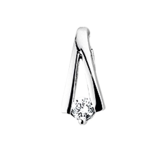 The Jewelry Collection Hanger Diamant 0.05 Ct. - Witgoud (14 Krt.)