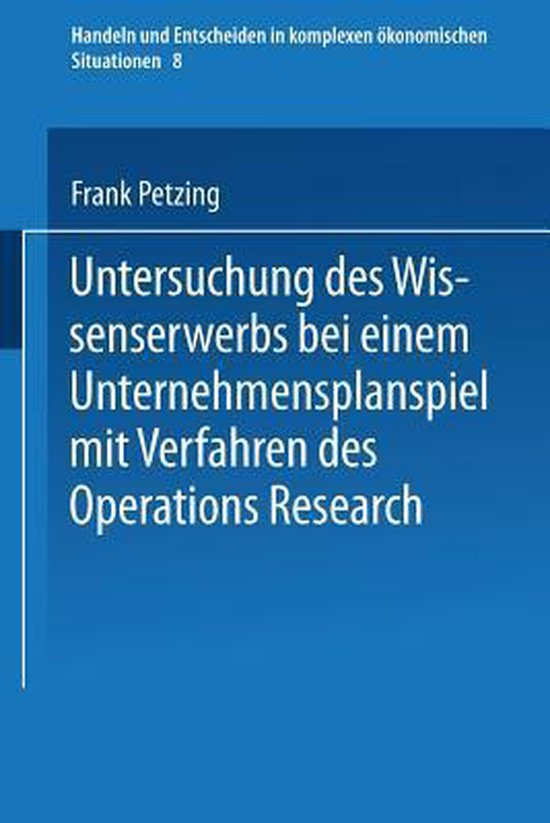 Untersuchung Des Wissenserwerbs Bei Einem Unternehmensplansp ... - cover