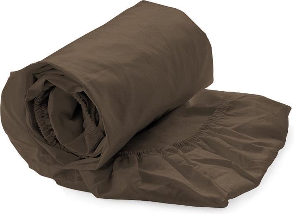 HnL Living - Hoeslaken - Katoen Perkal - 90 x 210 cm - Bruin