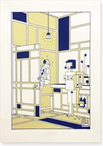 De Stijl - Joost Swarte - Zeefdruk The future of Piet Mondriaan