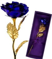 24K Golden Rose ( blauw ) - 24K Gouden Roos - Cadeau - Moederdag -  Vaderdag - Bedankt - Decoratie - DESIGN