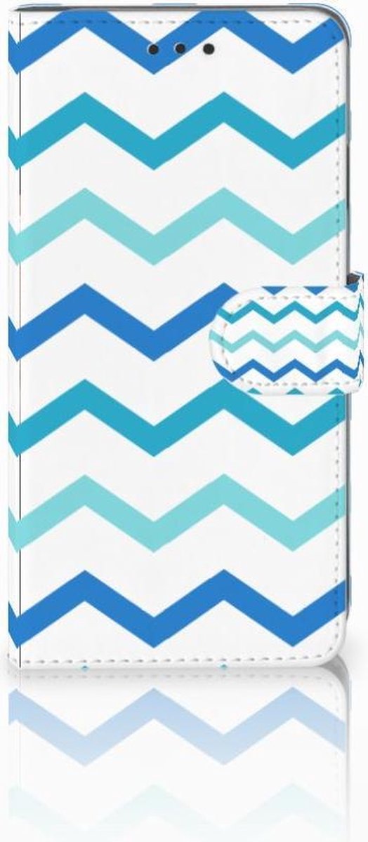 Apple iPhone Xs Max Telefoon Hoesje Zigzag Blauw