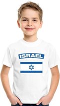 T-shirt met Israelische vlag wit kinderen XS (110-116)